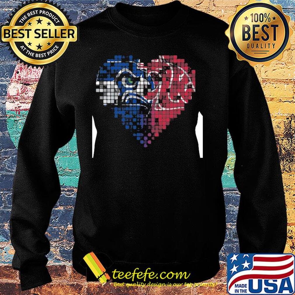 Seattle seahawks and washington state cougars heart puzzle s Sweater Seattle seahawks and washington state cougars heart puzzle s Sweater