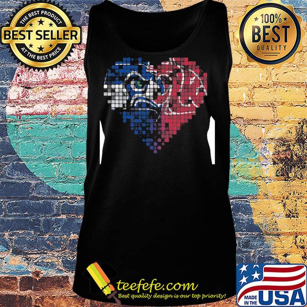 Seattle seahawks and washington state cougars heart puzzle s Tank top Seattle seahawks and washington state cougars heart puzzle s Tank top