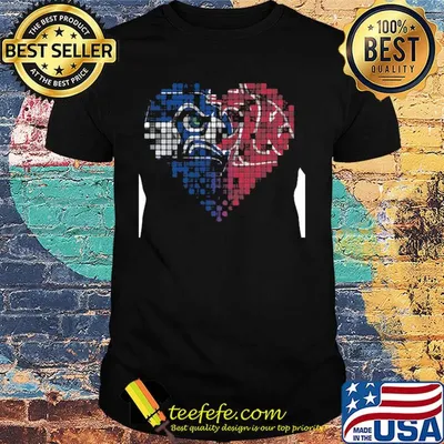Seattle seahawks and washington state cougars heart puzzle shirt