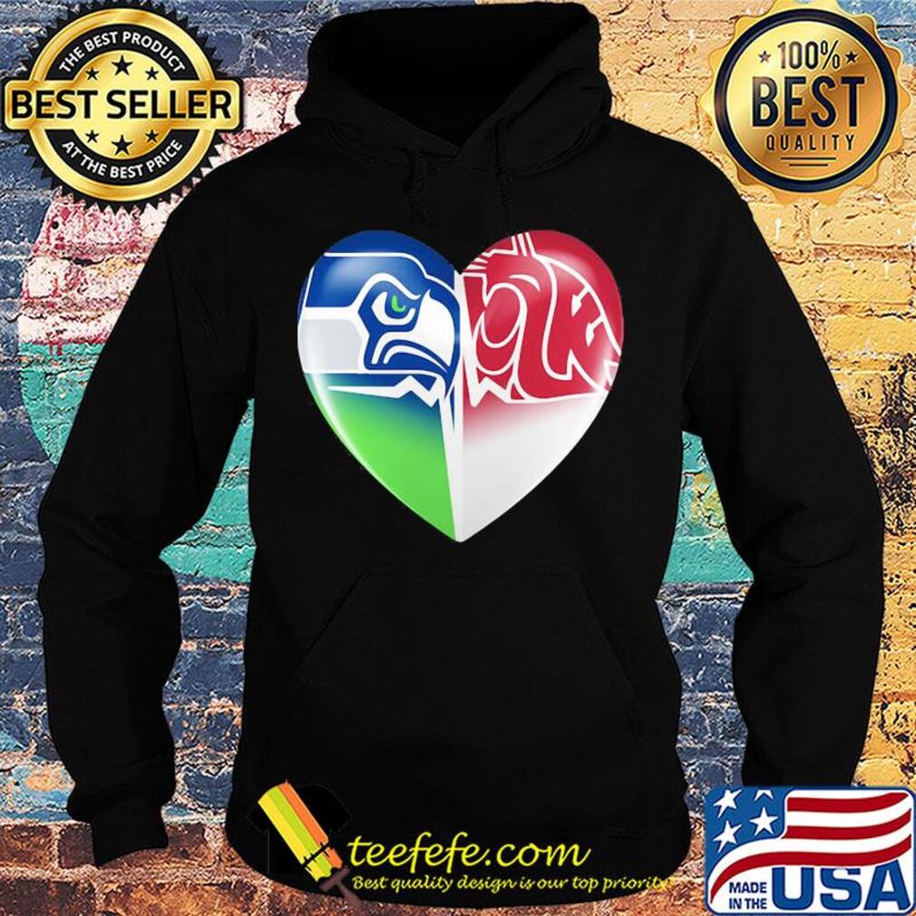 Seattle seahawks and washington state cougars heart s Hoodie Seattle seahawks and washington state cougars heart s Hoodie