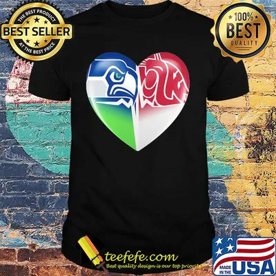 Seattle seahawks and washington state cougars heart shirt