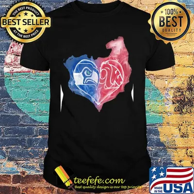 Seattle seahawks and washington state cougars heart smoke shirt