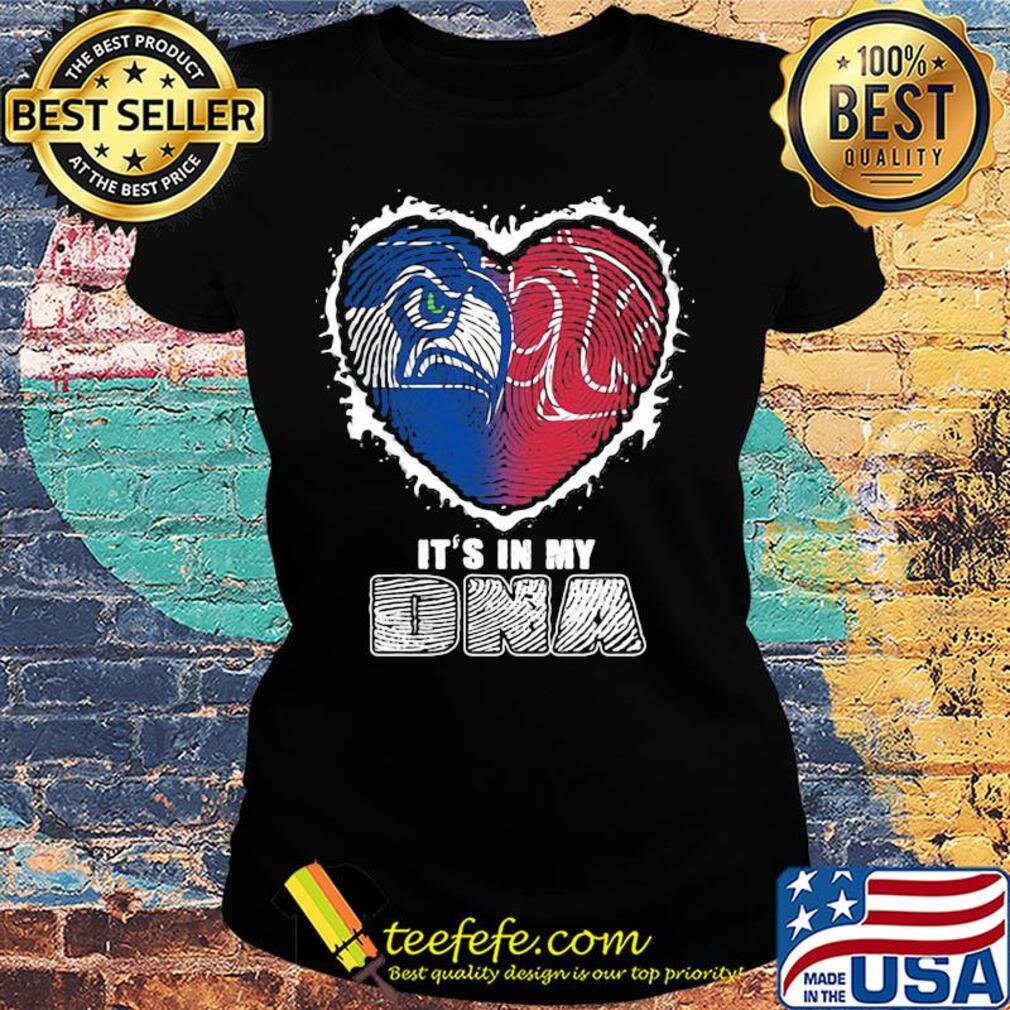 Seattle seahawks and washington state cougars it's in my dna s Ladies tee Seattle seahawks and washington state cougars it's in my dna s Ladies tee