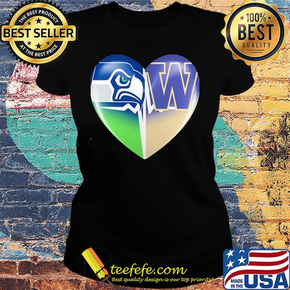 Seattle seahawks and winnipeg blue bombers heart heartbeat s Ladies tee Seattle seahawks and winnipeg blue bombers heart heartbeat s Ladies tee