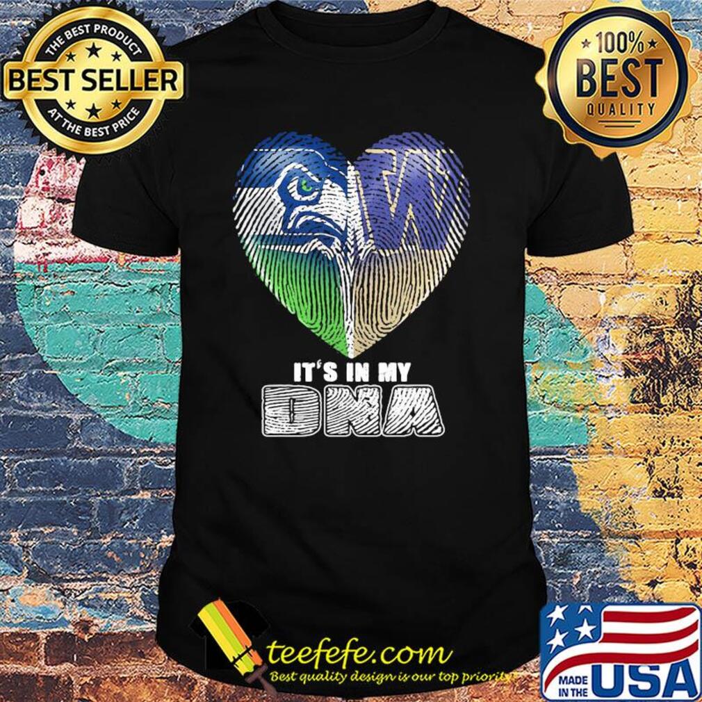 Seattle seahawks and winnipeg blue bombers heart it's in my dna shirt