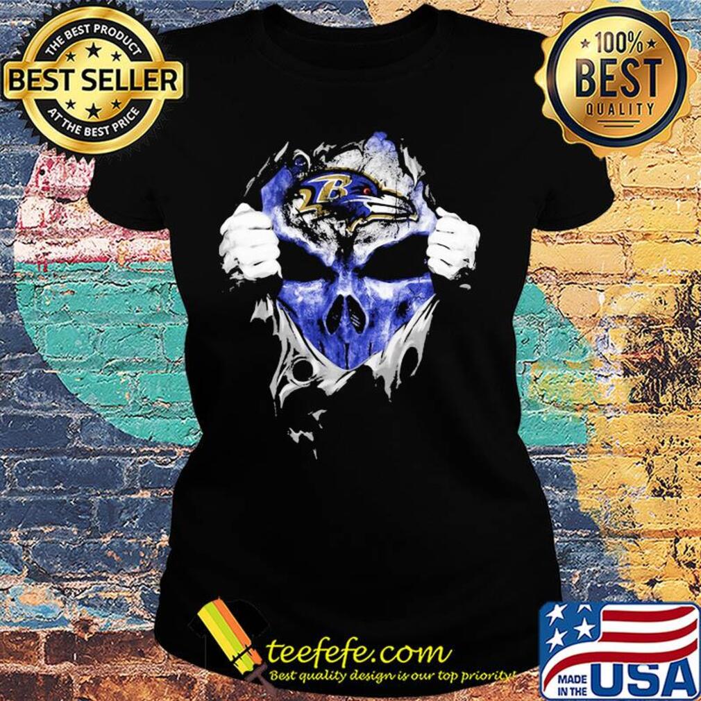 Skull baltimore ravens football logo s Ladies tee Skull baltimore ravens football logo s Ladies tee