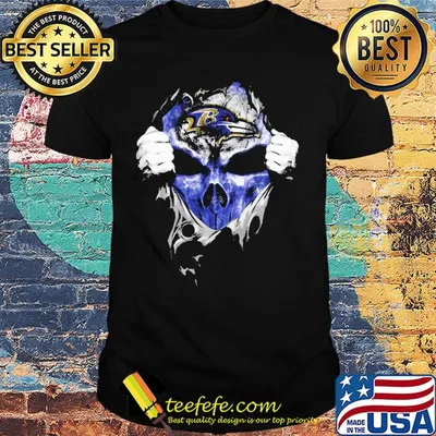 Skull baltimore ravens football logo shirt