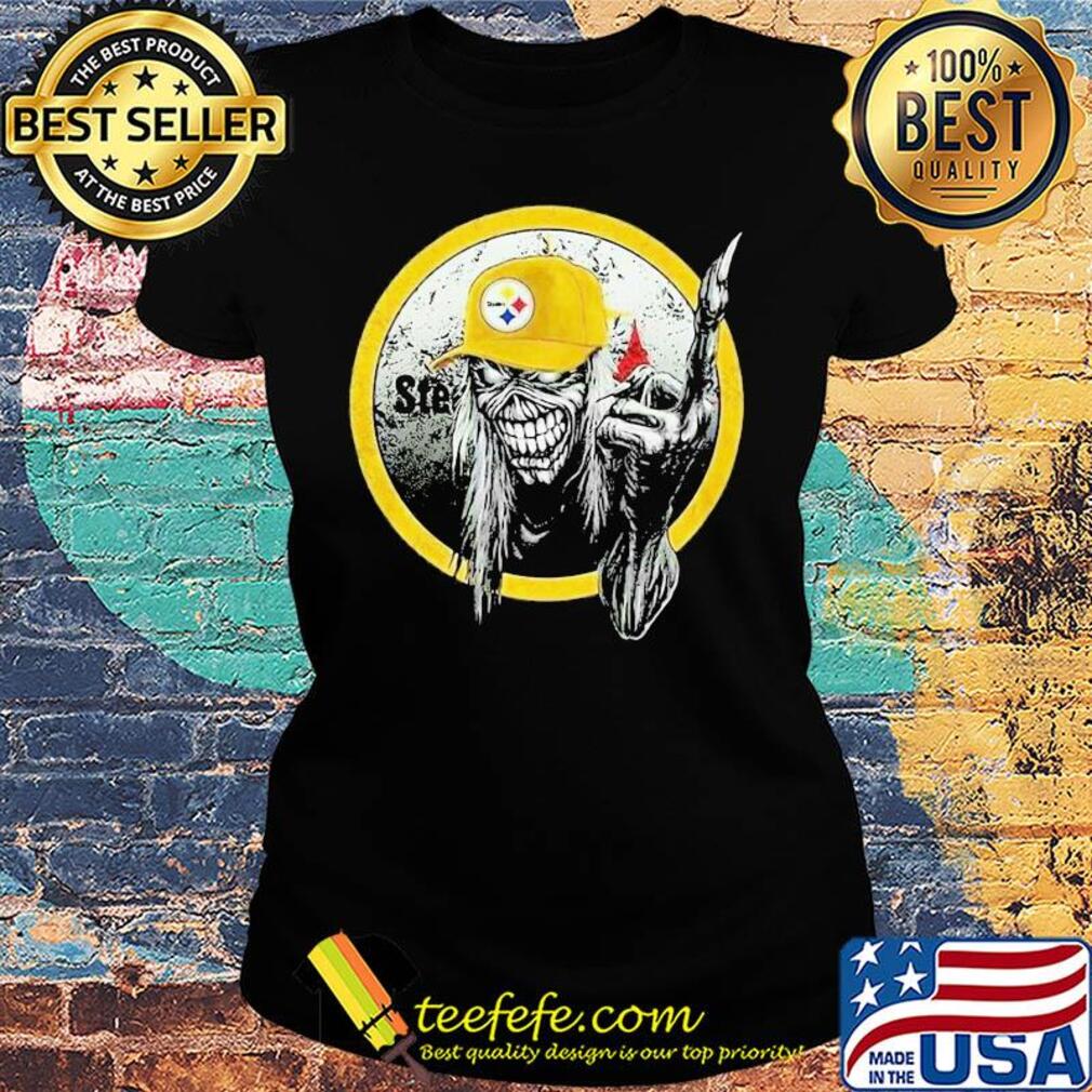 Skull fans Pittsburgh steelers football logo s Ladies tee Skull fans Pittsburgh steelers football logo s Ladies tee