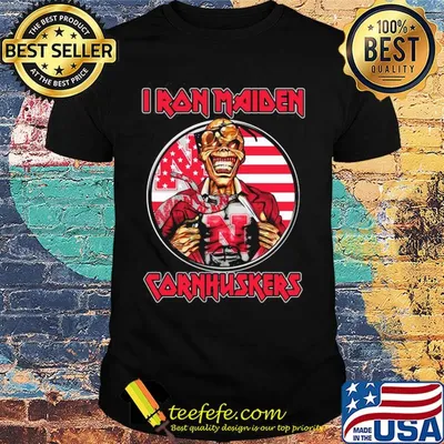 Skull Iron Maiden nebraska cornhuskers american flag independence day shirt
