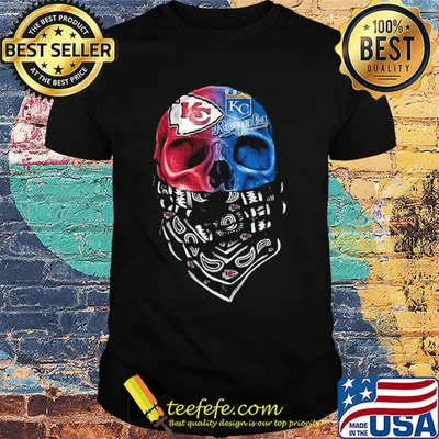 Skull kansas city chiefs and kansas city royals shirt