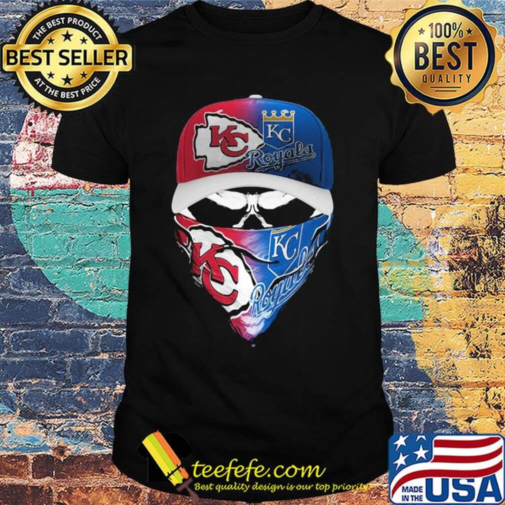 Skull mask kansas city chiefs and kansas city royals shirt Skull mask kansas city chiefs and kansas city royals shirt
