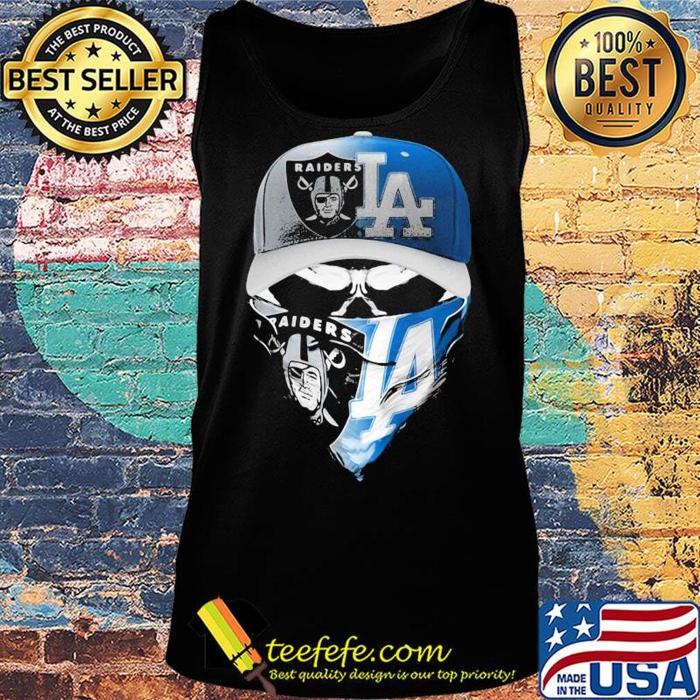 Skull mask oakland raiders and los angeles dodgers s Tank top Skull mask oakland raiders and los angeles dodgers s Tank top