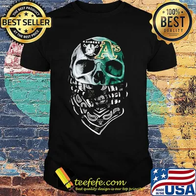 Skull mask oakland raiders and oakland athletics shirt