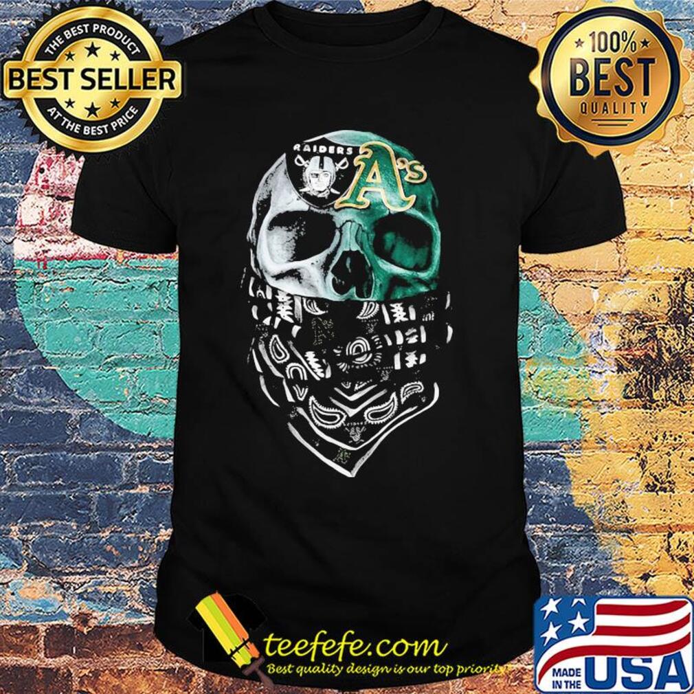 Skull mask oakland raiders and oakland athletics shirt