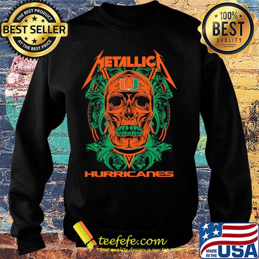 Skull Metallica Miami Hurricanes football fish s Sweater Skull Metallica Miami Hurricanes football fish s Sweater