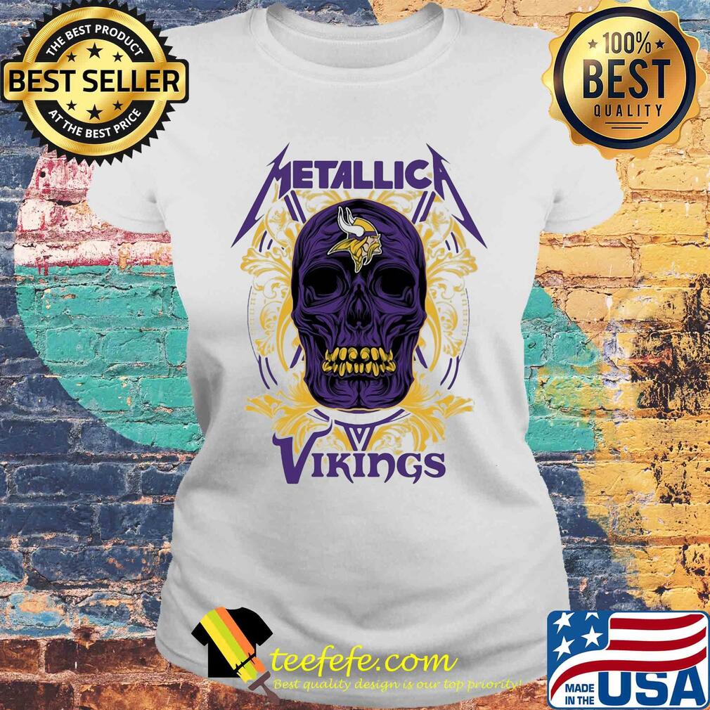 Skull metallica minnesota vikings s Laides tee Skull metallica minnesota vikings s Laides tee