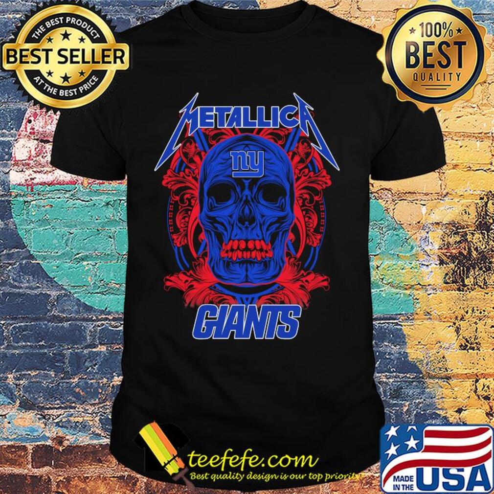 Skull metallica new york giants logo shirt