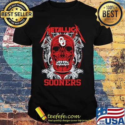 Skull metallica oklahoma sooners football fish shirt