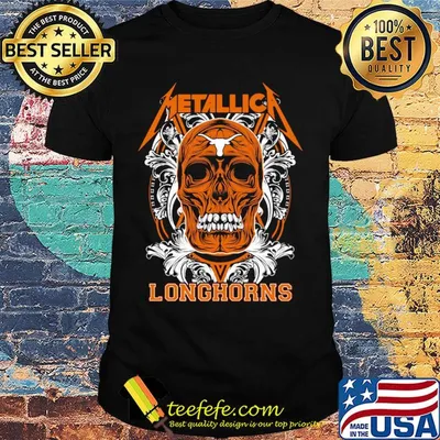 Skull metallica texas longhorns football fish shirt