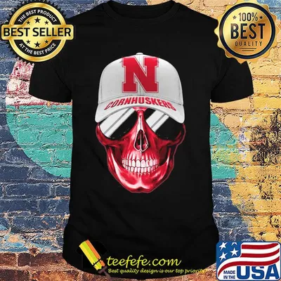 Skull nebraska cornhuskers smile shirt