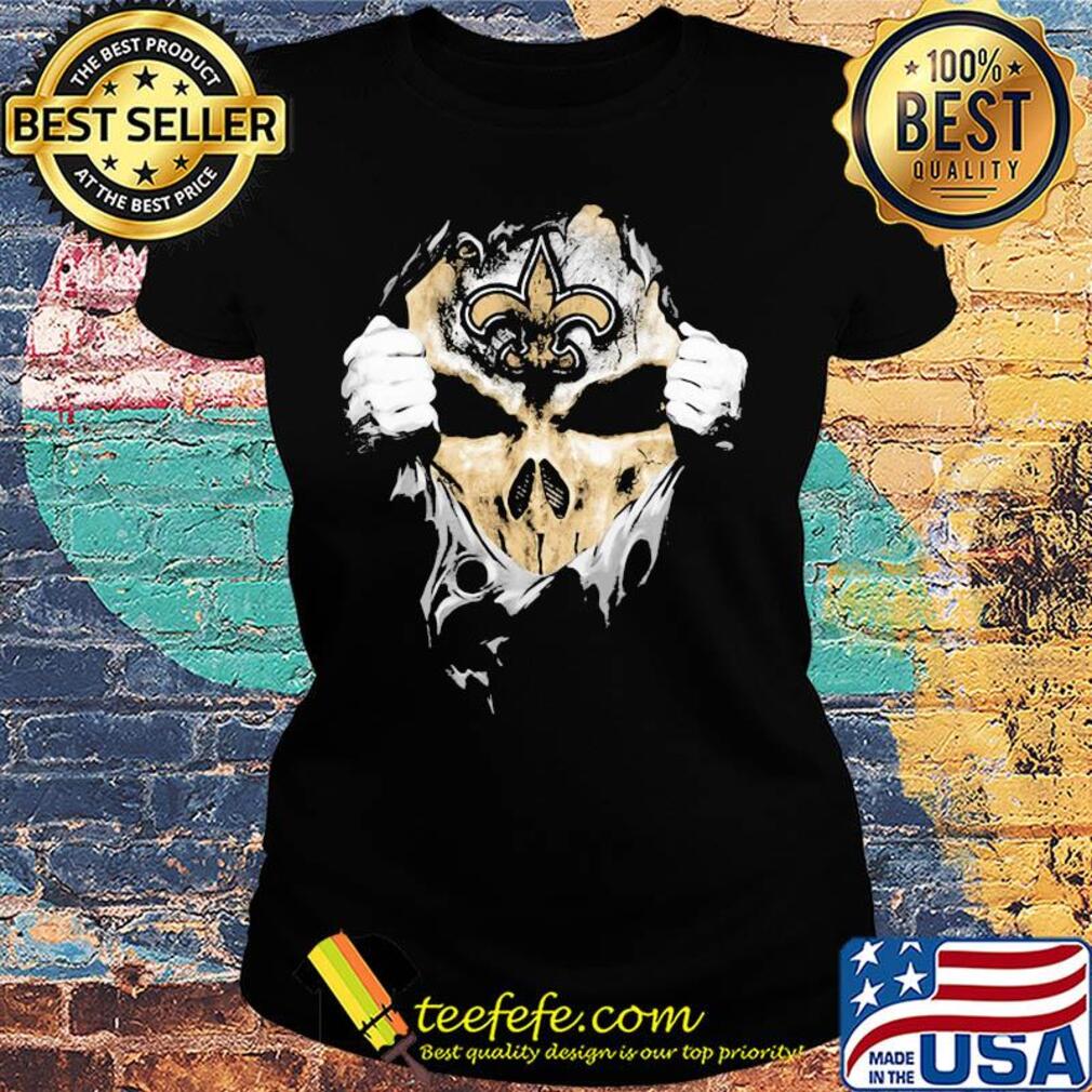 Skull new orleans saints hands s Ladies tee Skull new orleans saints hands s Ladies tee