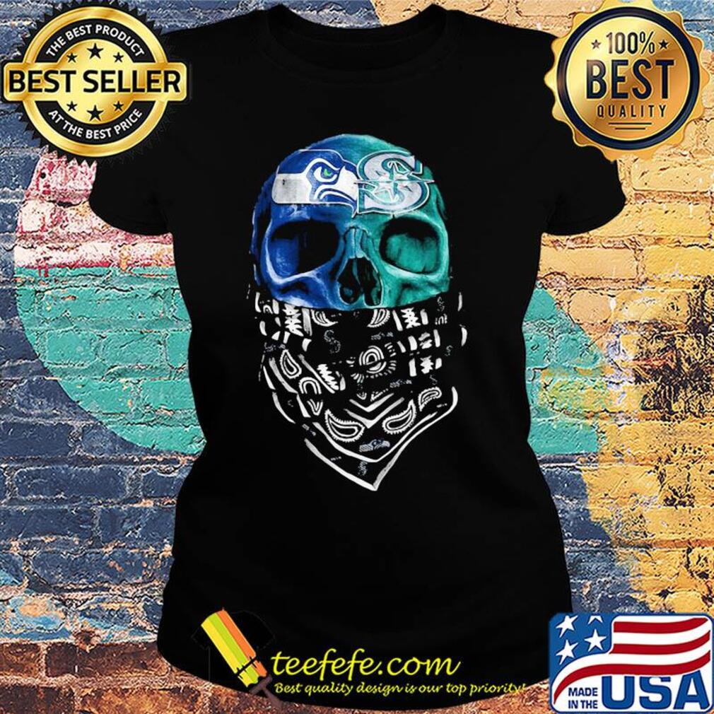 Skull seattle seahawks and seattle mariners s Ladies tee Skull seattle seahawks and seattle mariners s Ladies tee