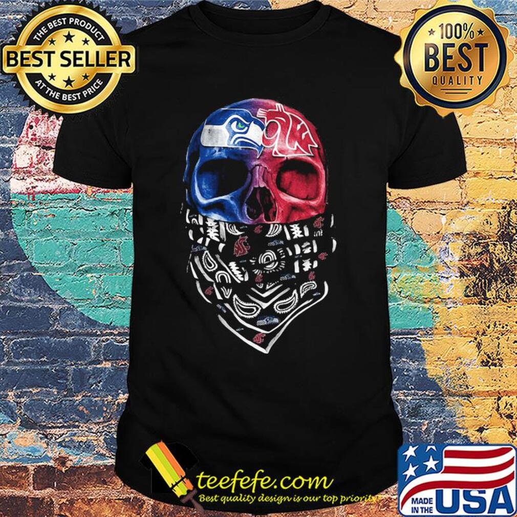 Skull seattle seahawks and washington state cougars heart it's in my dna shirt
