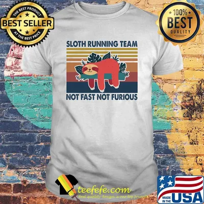 Sloth running team not fast not furious vintage shirt