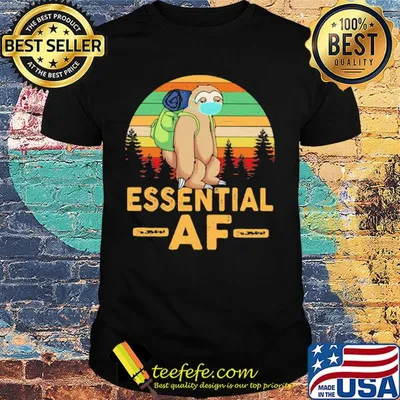 Sloth wear mask essential af vintage covid-19 shirt