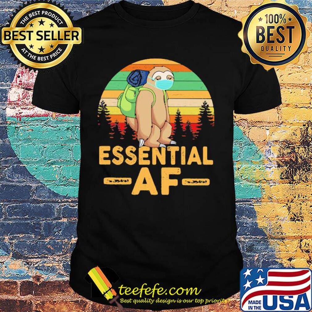 Sloth wear mask essential af vintage covid-19 shirt