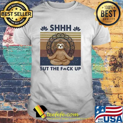 Sloth yoga chill shhh shut the fuck up vintage shirt