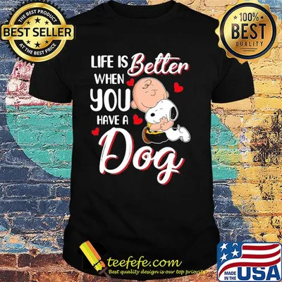 Snoopy and charlie brown life is better when you have a dog hearts shirt