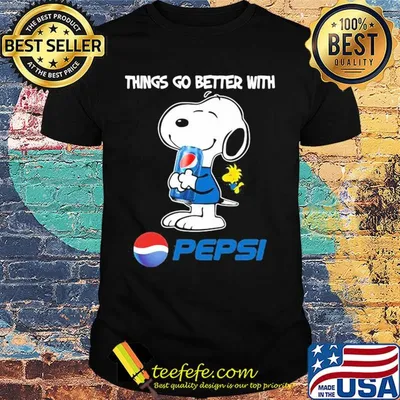 Snoopy and woodstock things go better with pepsi shirt