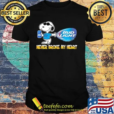 Snoopy bud light beer never broke my heart shirt