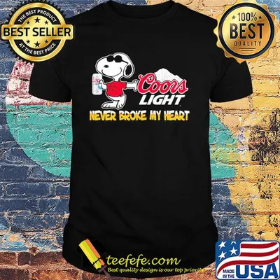 Snoopy coors light beer never broke my heart shirt