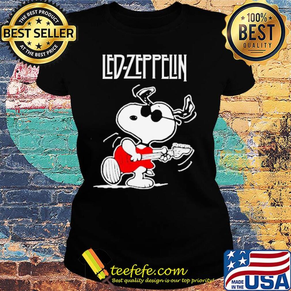 Snoopy playing guitar Led-Zeppelin s Ladies tee Snoopy playing guitar Led-Zeppelin s Ladies tee