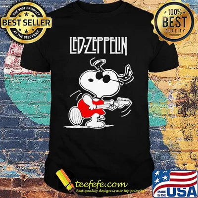 Snoopy playing guitar Led-Zeppelin shirt