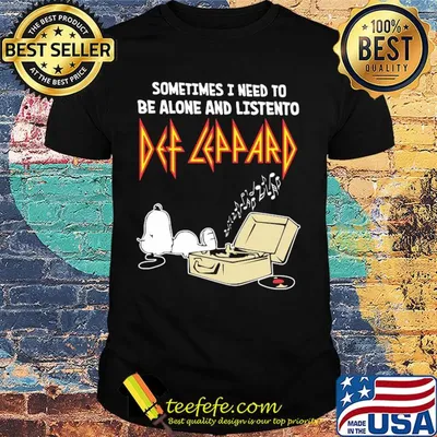 Snoopy sometimes i need to be alone and listen to def leppard shirt