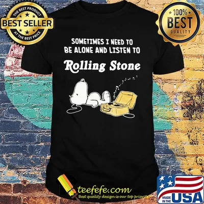 Snoopy sometimes I need to be alone and listen to rolling stone music shirt
