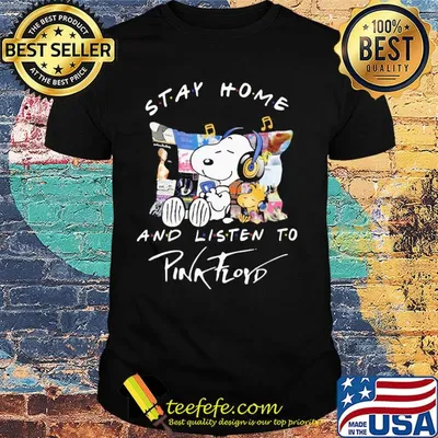 Snoopy stay home and listen to pink floyd shirt