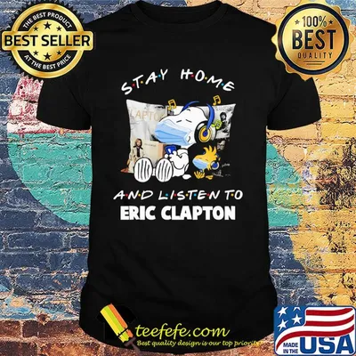 Snoopy wear mask stay home and listen to eric clapton covid-19 shirt