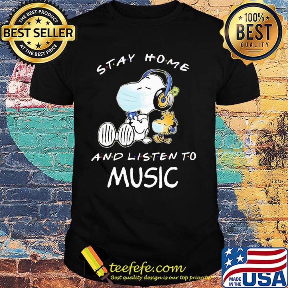 Snoopy wear mask stay home and listen to music covid-19 shirt Snoopy wear mask stay home and listen to music covid-19 shirt