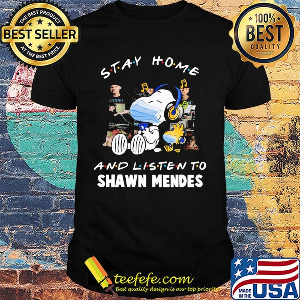 Snoopy wear mask stay home and listen to shawn mendes covid-19 shirt Snoopy wear mask stay home and listen to shawn mendes covid-19 shirt