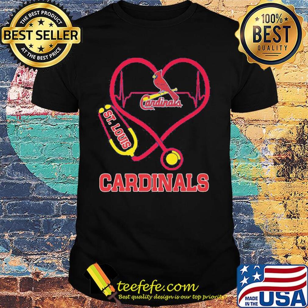 St. Louis cardinals baseball stethoscope heart shirt St. Louis cardinals baseball stethoscope heart shirt