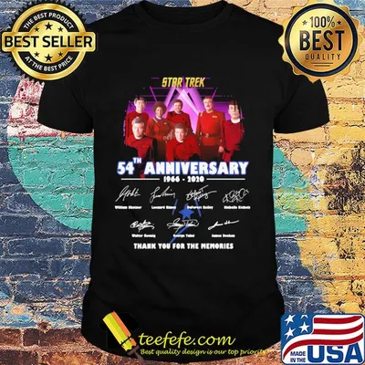 Star trek 54th anniversary 1966 2020 thank you for the memories signatures shirt