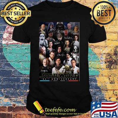 Star wars 43rd anniversary 1977 2020 all characters signatures shirt