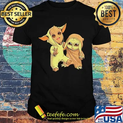 Star wars baby groot and baby yoda shirt