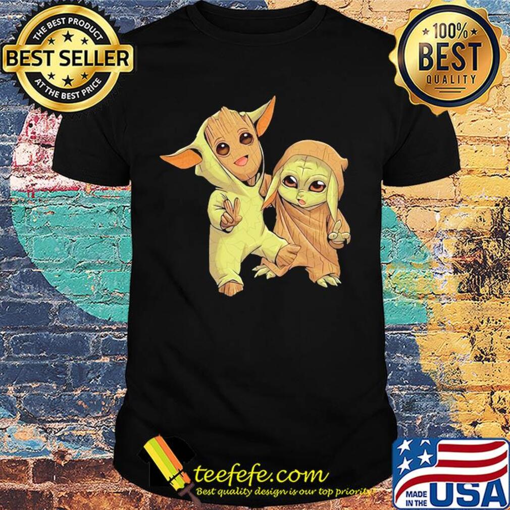 Star wars baby groot and baby yoda shirt