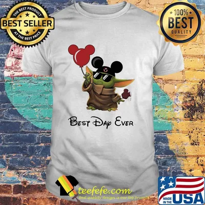 Star wars baby yoda holding balloon mickey mouse best dad ever shirt