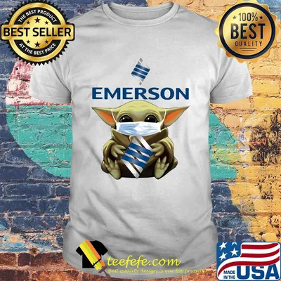 Star wars baby yoda hug emerson electric logo mask covid-19 shirt